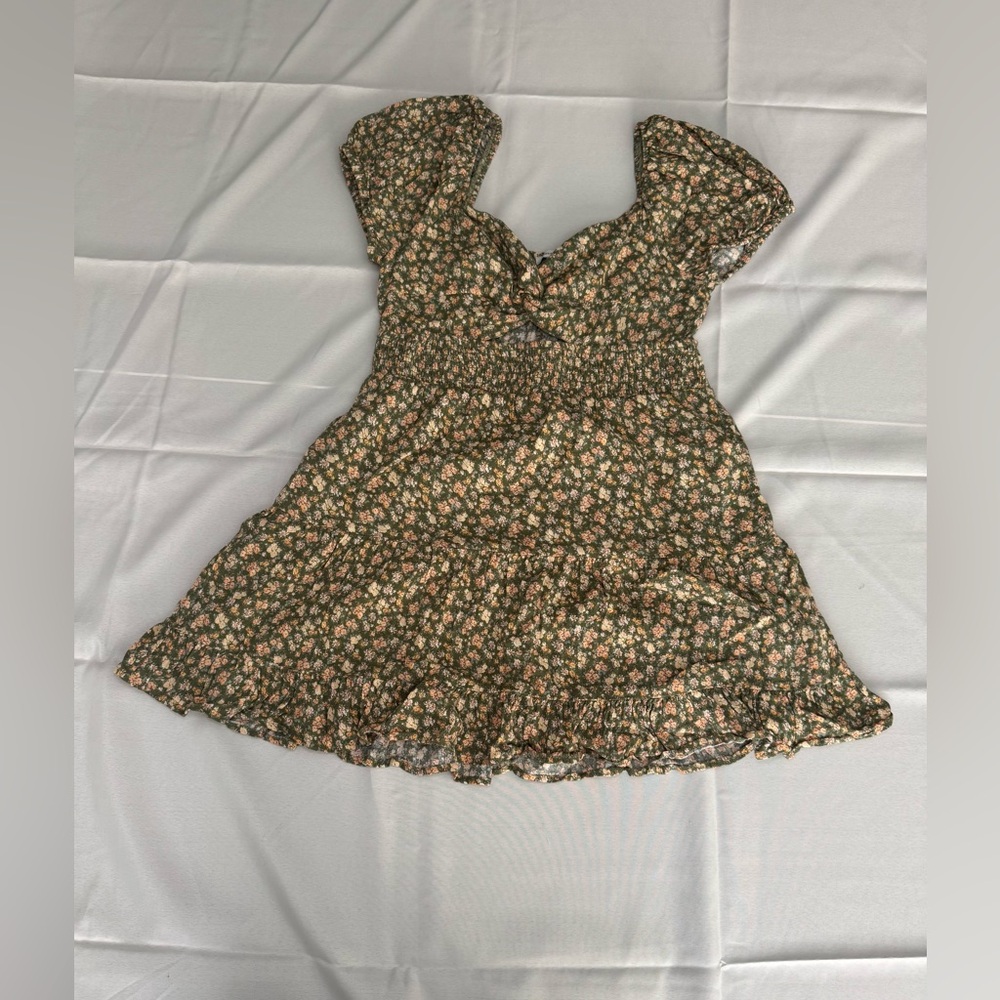 American Eagle Green Floral Print Dress